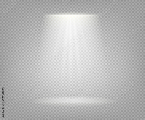 Vector illustration of spotlight beam isolated on transparent background