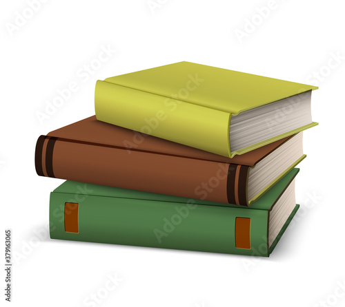 Vector 3d hardcover book stack symbol of knowledge