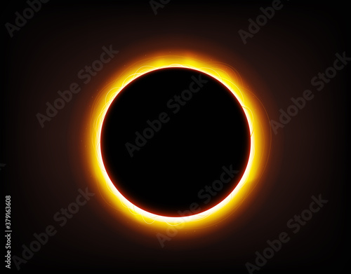 Solar eclipse on space vector illustration