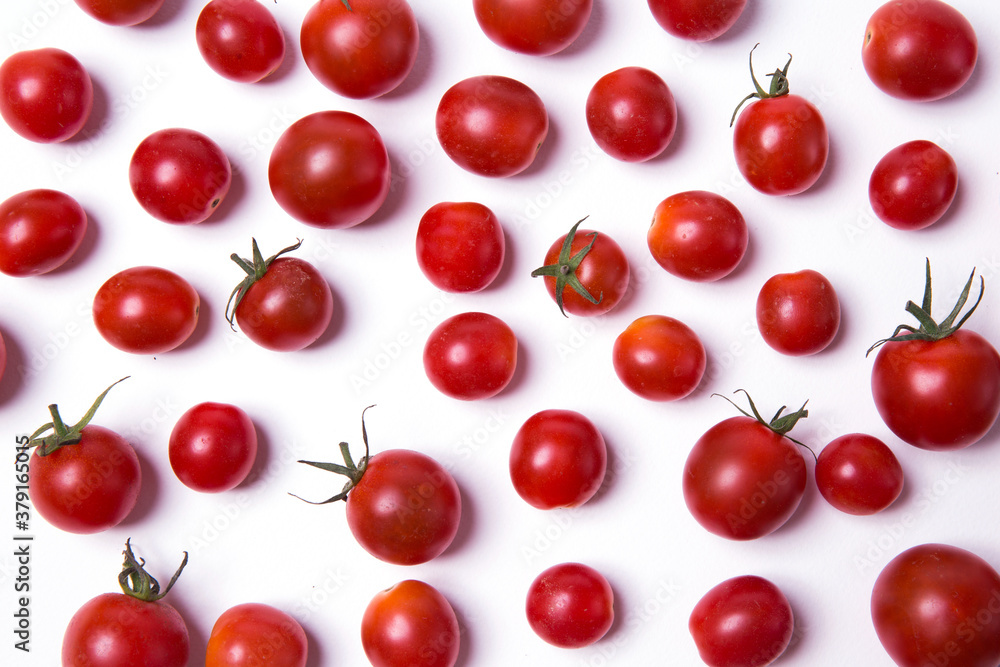 cherry tomatoes on white. cherry tomatoes on white.