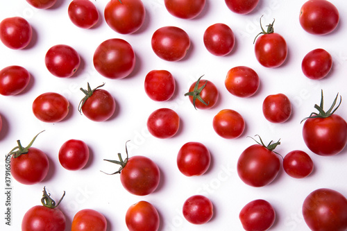cherry tomatoes on white.