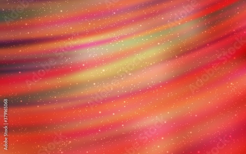 Light Orange vector background with astronomical stars. Shining illustration with sky stars on abstract template. Smart design for your business advert.