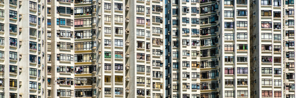 facade of residential apartment buidlings