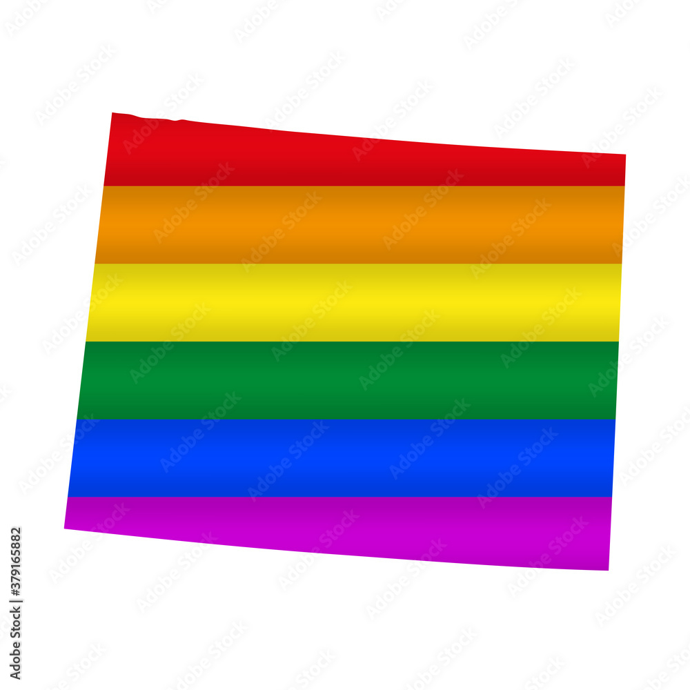 Obraz premium Wyoming LGBT flag map. Vector illustration