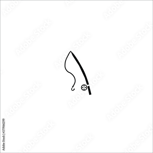  fishing rod vector solid icon