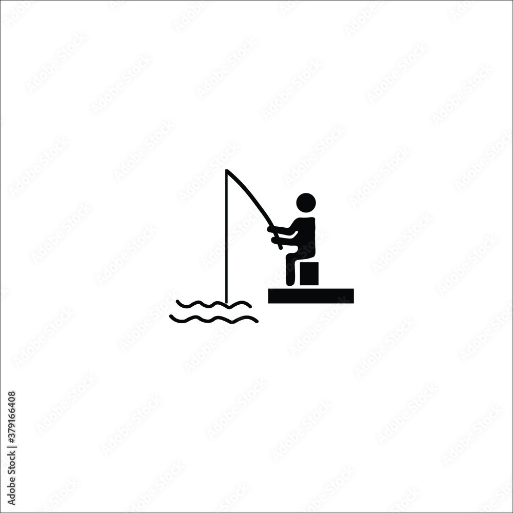 Man Fishing in Boat Icon