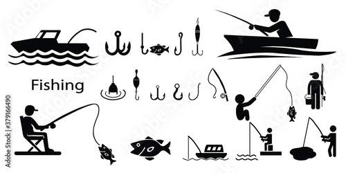 fishing solid icon vector design