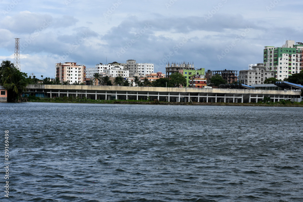 Fototapeta premium Cumilla City landscape and Beautiful Lake view