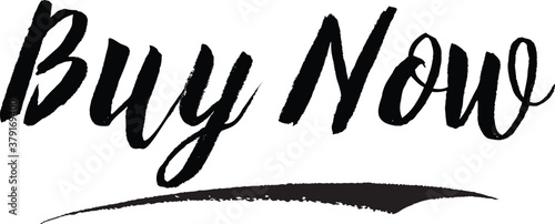 Buy Now Handwritten Typography Black Color Text On White Background