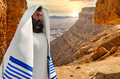 An ancient Jewish man in the Judean desert