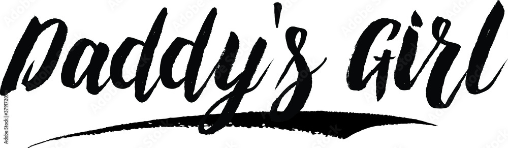 Daddy's Girl Handwritten Font Calligraphy Black Color Text on White ...