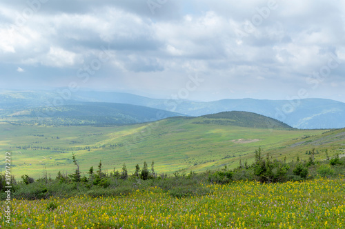 Beautiful mountain landscape in the Republic of Khakassia. Eastern Siberia, Russia