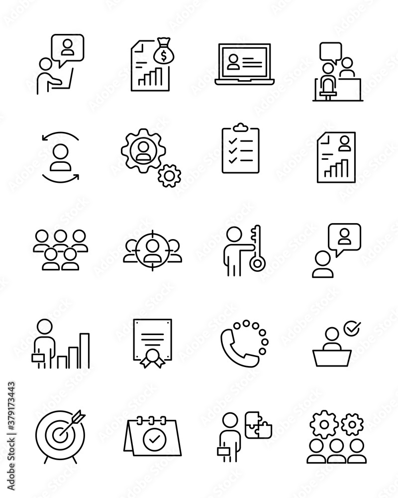 © kornkun - set of job thin line icons, recruitment, cv, hr © kornkun - set of job thin line icons, recruitment, cv, hr