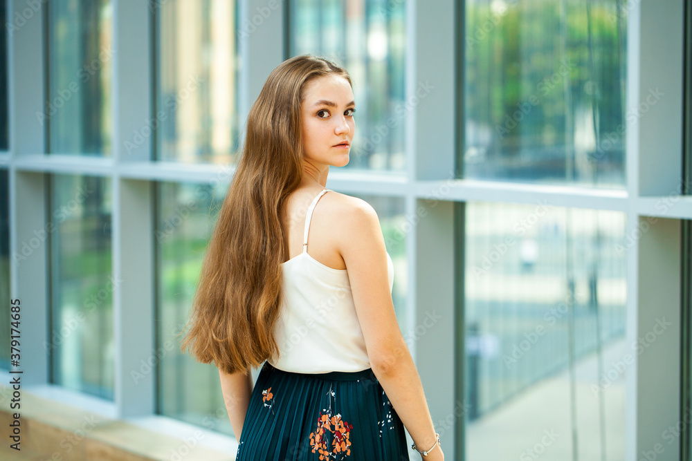 Young beautiful brunette girl, indoor Young beautiful brunette girl, indoor
