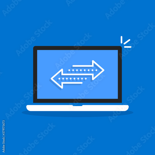 easy file transfer with cartoon laptop