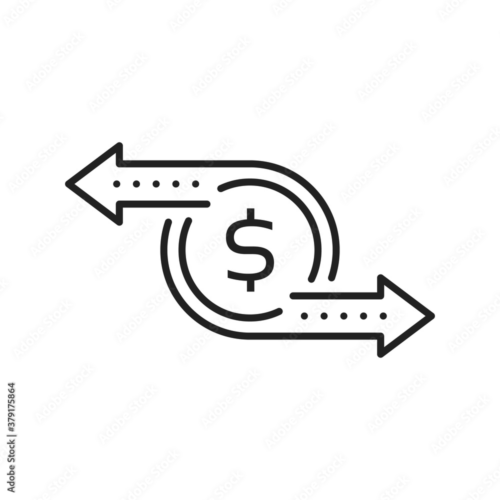 cash flow like simple thin line money icon cash flow like simple thin line money icon