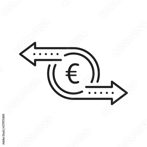 simple thin line euro like cash flow icon
