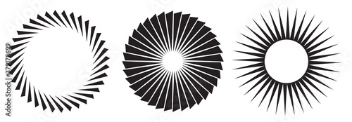 Black and white sun vector icon collection