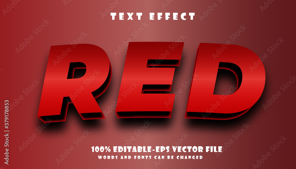 red text effect editable vector file text design vector