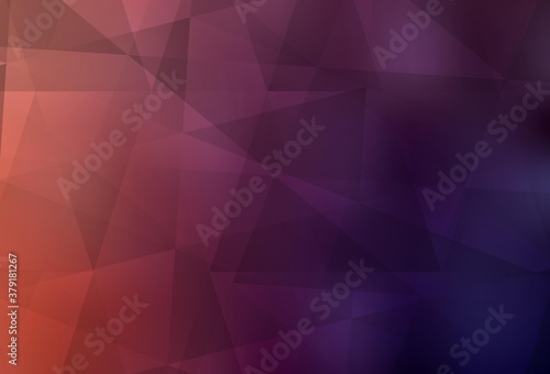 Dark Pink  Red vector gradient triangles texture.