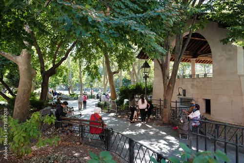 Sept 19, 2020 Dr. Sun Yat-Sen Plaza, Columbus Park after lockdown from Covid-19, this park usually gather for older Chinese people at Chinatown, New York City, USA.