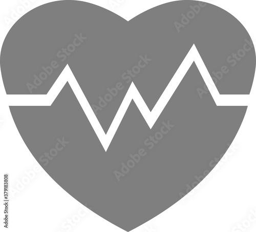 Heart with a pulse chart. Vector image.