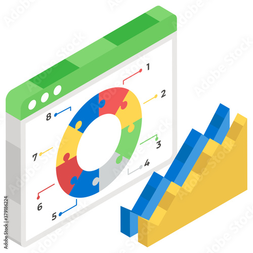 
Isometric vector design of workflow template icon
