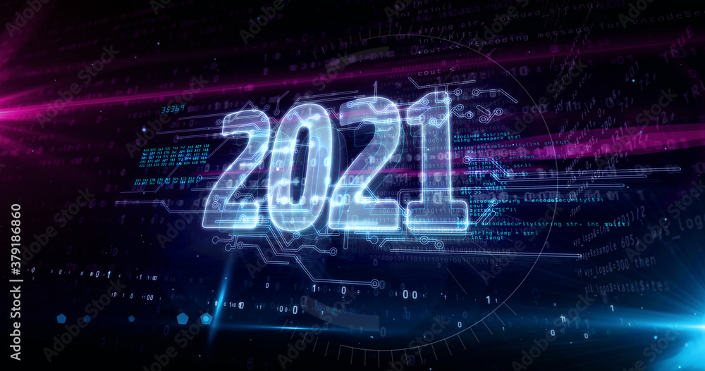 Obraz premium 2021 year abstract 3d illustration