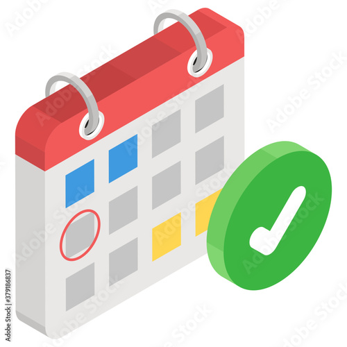 
Project scheduling planner vector in isometric design, event calendar 
