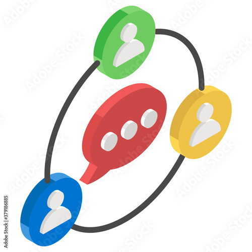 
Isometric vector of business communication 
