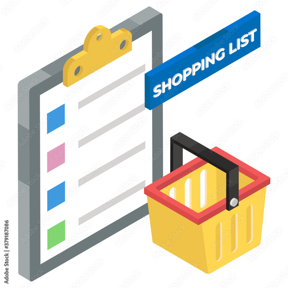 Paper with bucket showing the concept of shopping list
Paper with bucket showing the concept of shopping list