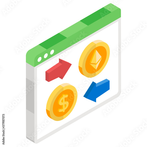 
Website with irreversible arrows, online trading concept vector 
