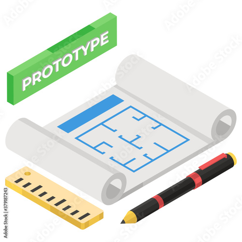 
Archetype icon, isometric vector design of prototype 
