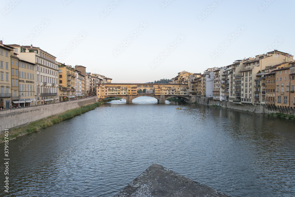 Ponte Vecchio in Florence over the Arno river and Vasari Corridor Ponte Vecchio in Florence over the Arno river and Vasari Corridor