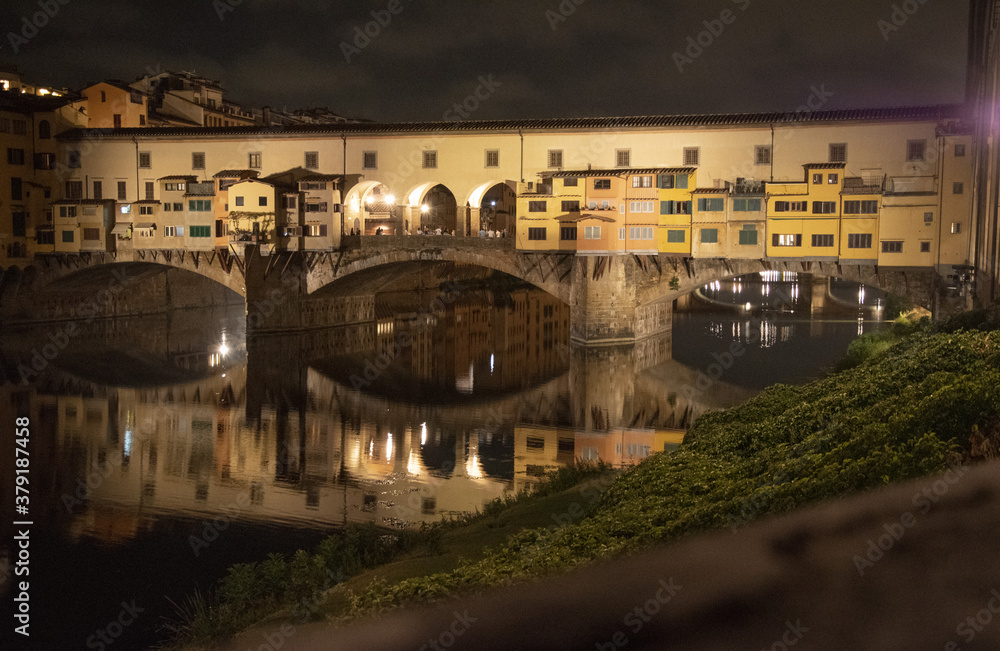 Ponte Vecchio in Florence over the Arno river and Vasari Corridor Ponte Vecchio in Florence over the Arno river and Vasari Corridor