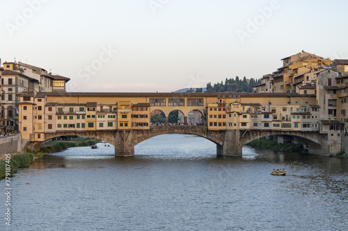 Ponte Vecchio in Florence over the Arno river and Vasari Corridor © robodread