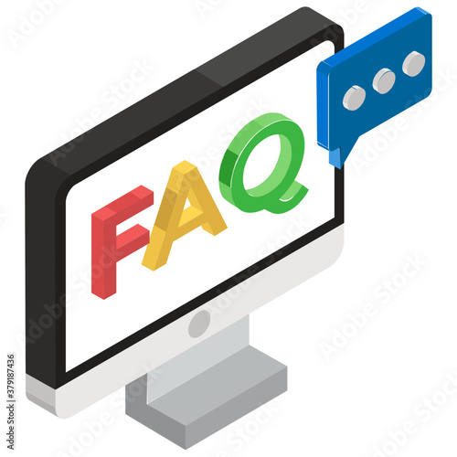 
Concept of faq isometric vector icon.
