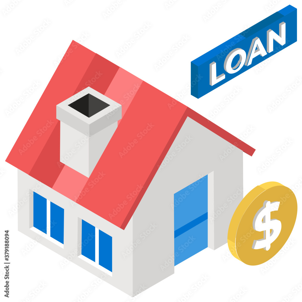 Isometric style of home equity loan
Isometric style of home equity loan