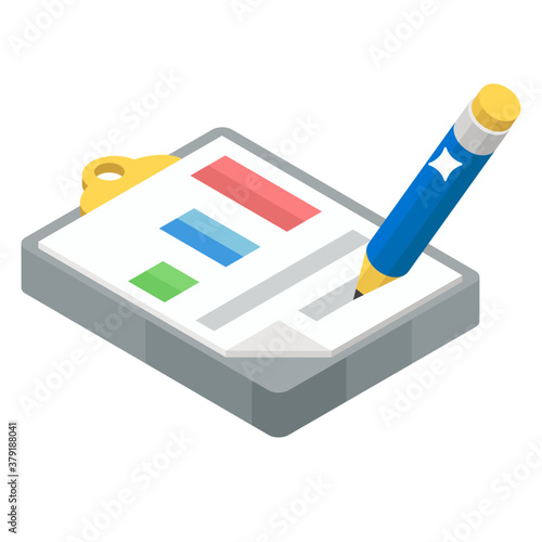 
Report writing icon design, graphical report
