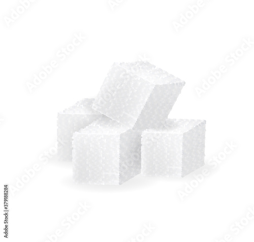 Sugar cubes, great design for any purposes. Abstract background. 3d illustration. Vector illustration.