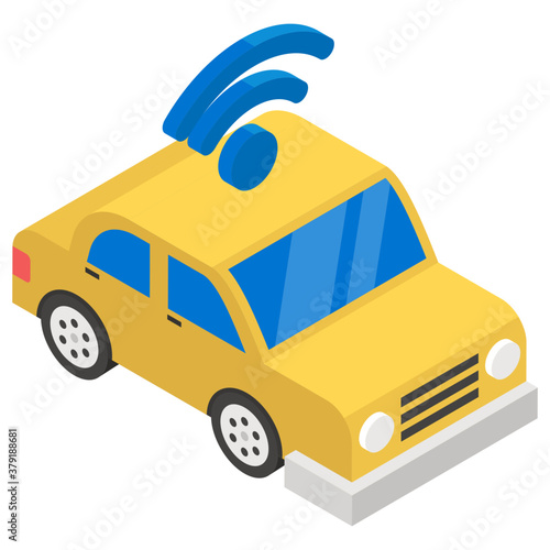 
Autonomous car, vehicle having wifi signals on it 
