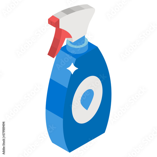 
Design of water spray in isometric style, spray bottle 
