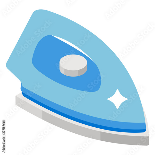 
A water iron with button on it, steam iron icon
