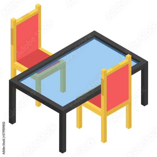  Table with chair showing concept of dining icon 
