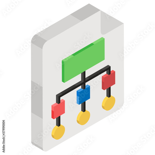 
Flow diagram on a paper, editable sitemap vector best for project execution 
