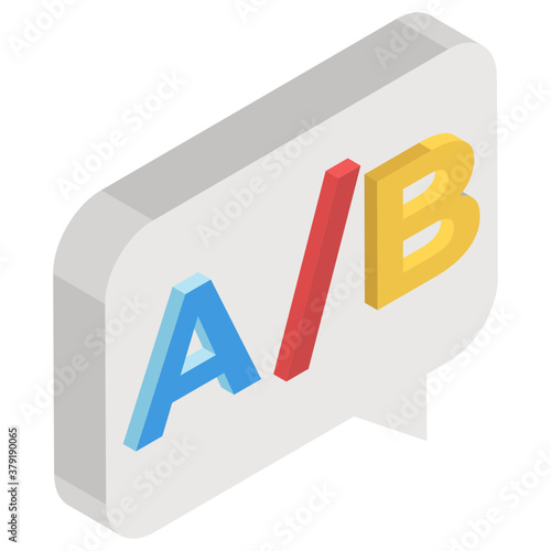 
Vector of ab testing, editable isometric icon of comparing method
