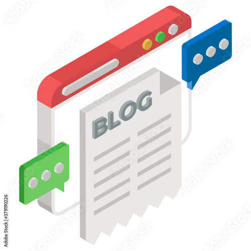 
Web blogging icon design, online content creation 
