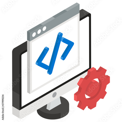 
Editable vector of website coding, programming inside web 
