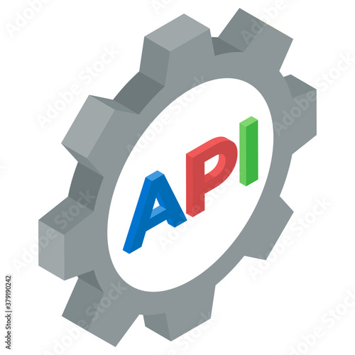 
Icon of application programming interface, api interface vector in isometric style 
