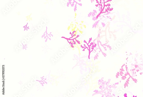 Light Pink, Yellow vector natural background with branches.